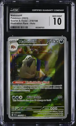 2023 Pokemon Scarlet & Violet Mabosstiff #218 Holo CGC PSA 10 POP 23! - Image 1