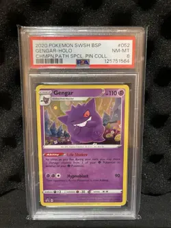 Pokemon TCG Gengar Holo Champion’s Path Black Star Promo SWSH052 PSA 8 - Image 1