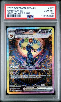 2025 Pokemon Indonesian Sv8a I-Terastal Fest EX Umbreon EX #217 SAR PSA 10 - Image 1