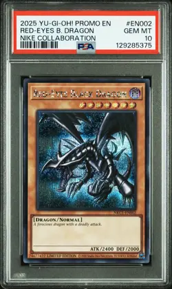 PSA 10 Yugioh Red-Eyes Black Dragon Nike Worlds Promo NKC1-EN002 Collaboration - Image 1