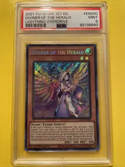 YuGiOh DIVINER OF THE HERALD #LIOV-EN000 🔥PSA 9 MINT🔥1st ED-2021 SECRET RARE - Image 1