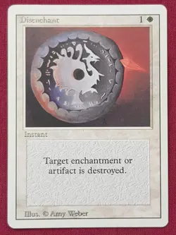 Magic The Gathering REVISED EDITION DISENCHANT white card MTG - Image 1