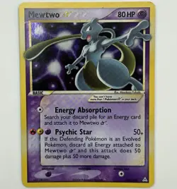 Mewtwo Gold Star 103/110 EX Holon Phantoms Pokemon Card Ungraded Moderate Play - Image 1
