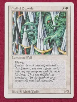 Magic The Gathering REVISED WALL OF SWORDS white card MTG - Image 1