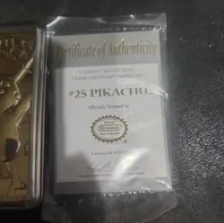 Pokemon Pikachu 23k Gold Plated Trading Card 1999 Limited Edition burger king - Image 2