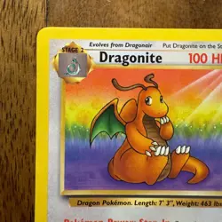 Dragonite Pokemon Card Non-Holo Rare Fossil Set #19/62 Near Mint - Image 3