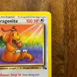 Dragonite Pokemon Card Non-Holo Rare Fossil Set #19/62 Near Mint - Image 4