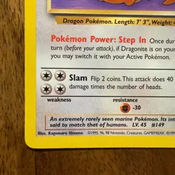 Dragonite Pokemon Card Non-Holo Rare Fossil Set #19/62 Near Mint - Image 5