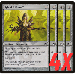 MTG Sylvok Lifestaff (Scars of Mirrodin) 209/249 (NEAR MINT) (4X) - Image 1
