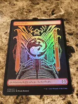 MOUNTAIN Magic MTG Phyrexia: All Will Be One Phyrexian Full Art Foil - Image 1