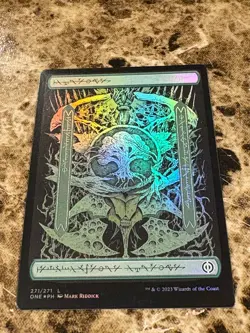 FOREST Magic MTG Phyrexia: All Will Be One Phyrexian Full Art Foil - Image 1