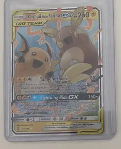 Pokemon TCG Unified Minds Raichu & Alolan Raichu GX 54/236 Tag Team - Image 1