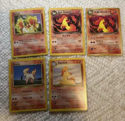 Team Dark/Rocket, Basic and Japanese Rapidash Ponyta Pokemon Cards vintage wotc - Image 1