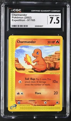 CGC 7.5 Charmander 2002 Expedition 97/165 Graded Pokemon Card - Image 1