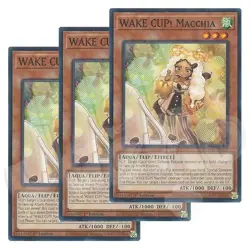 Yugioh - WAKE CUP! Macchia x 3 - 1st Edition NM - Plus Free Holo Card - Image 1