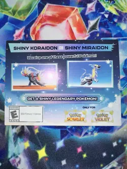Shiny Koraidon or Shiny Miraidon Code Card - Image 1