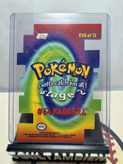 Pokemon TV Series 2 Topps - Die-Cut Embossed Chase Card #64 Kadabra EV8 - Image 2