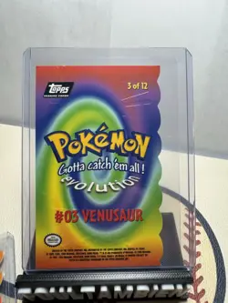 VENUSAUR Evolution POKEMON 03 of 12 Embossed 1999 Die Cut TOPPS Trading Card #03 - Image 2