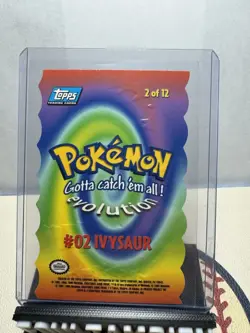 IVYSAUR Evolution Die-Cut POKEMON Embossed 2 of 12 TOPPS 1999 Trading Card #02 - Image 2