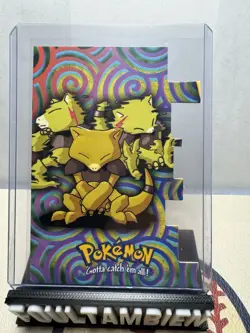 Pokemon TV Series 2 Topps - Die-Cut Embossed Chase Card #63 Abra EV7 - Image 1