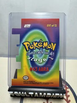 Pokemon TV Series 2 Topps - Die-Cut Embossed Chase Card #63 Abra EV7 - Image 2