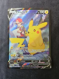 Pikachu V TG16/TG30 Lost Origin Trainer Gallery Holo Full Art Card NM Condition - Image 1