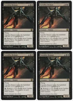 Carnifex Demon x4 4x 2010 Scars of Mirrodin PLAYSET Black Creature MTG LP AZ4 - Image 1