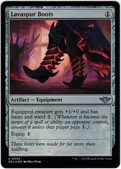 MTG Outlaws of Thunder Junction Lavaspur Boots Foil (Uncommon) - Image 2