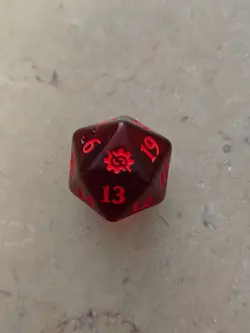 MTG The Brothers War Spindown Dice Life Counter D20 Red Die BRO - Image 1
