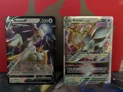 Pokemon TCG Brilliant Star Arceus V And Arceus Vstar Full Art 2 Card Lot Bundle - Image 1