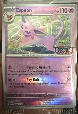 Espeon Obsidian Flames Pokemon Stamped Promo 086/197 ￼Reverse Holo Sealed - Image 3