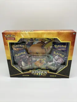 Pokemon Hidden Fates Raichu GX Premium Collection Box (Complete Art Set) 728192512490 - Image 1