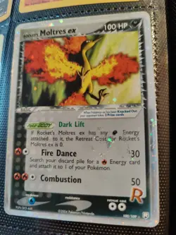 Pokemon TCG Rocket's Moltres ex 100/109 EX Team Rocket Returns Set Ultra Rare HP - Image 3