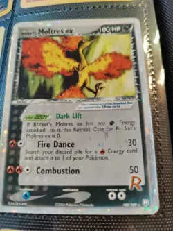Pokemon TCG Rocket's Moltres ex 100/109 EX Team Rocket Returns Set Ultra Rare HP - Image 5