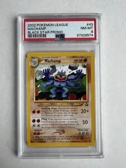 Pokemon TCG Machamp 43 WotC Black Star Promo PSA 8 - Image 1