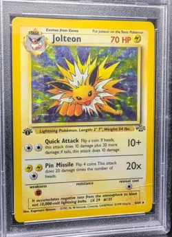 1999 Pokemon Jungle Jolteon Holo #04/64 1st Edition PSA 3 Very Good - Image 1
