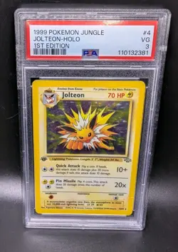 1999 Pokemon Jungle Jolteon Holo #04/64 1st Edition PSA 3 Very Good - Image 3
