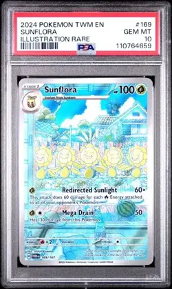 SUNFLORA #169 PSA 10 • 2024 Pokemon Twilight Masquerade Illustration Rare - Image 1