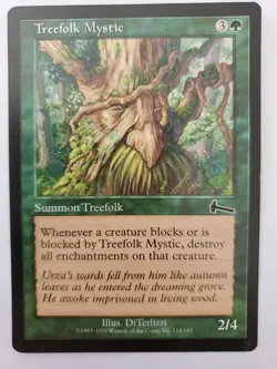 MTG Magic The Gathering Card Treefolk Mystic Summon Treefolk Green Urza's Legacy - Image 1