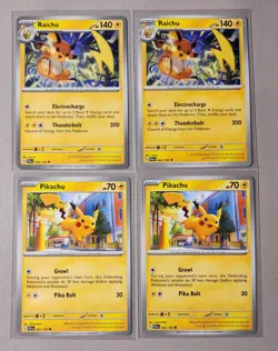 2x Raichu 064/193 & 2x Pikachu 062/193 Pokemon card SV Paldea Evolved NM - Image 1