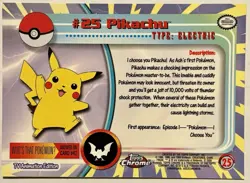 PIKACHU #25, Series 1 - 2000, Topps TV Chrome Pokemon Card - Image 5