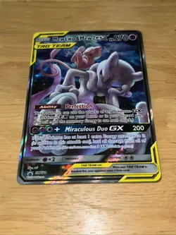 Mewtwo & Mew GX SM191 Tag Team Black Star Promo Card Mint - Image 1