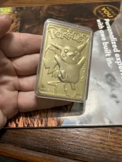 Pokemon 23k Gold Plated Pikachu Card 1999 Nintendo Burger King - Image 2