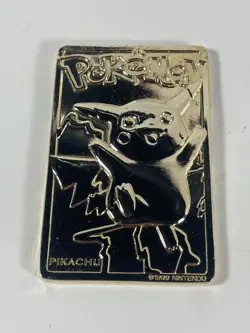 Pokemon Pikachu Gold Plated Card 23K Burger King 1999 Limited Edition Pokemon - Image 1