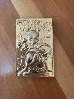 Pokemon 23K Gold Plated Mewtwo Trading Card 1999 Burger King Limited Edition - Image 1