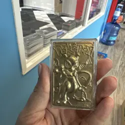 Vintage 1999 Burger King Pokemon 23k Gold Plated Mewtwo Collectible Card READ - Image 1