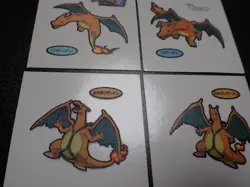 Pokemon Card Daiichi Bread Promo Sticker Charizard x4 SET #4994 - Image 2