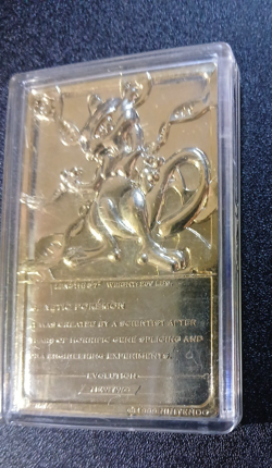 1999 Mewtwo Pokemon 24K Gold Plated Card Limited Edition Burger King Free Ship - Image 5