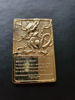 1999 Burger King Limited Edition Pokemon Trading Card 23K Gold Plated Mewtwo - Image 2