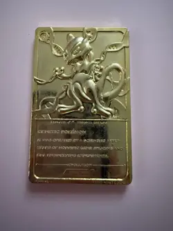 Pokemon 23K Gold Plated Mewtwo Trading Card 1999 Burger King Limited Edition - Image 4